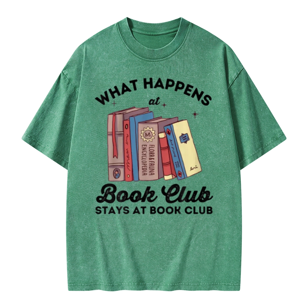 Pagewings Stays At Book Club Book Unisex Washed T-shirt
