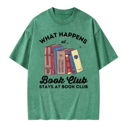 Pagewings Stays At Book Club Book Unisex Washed T-shirt