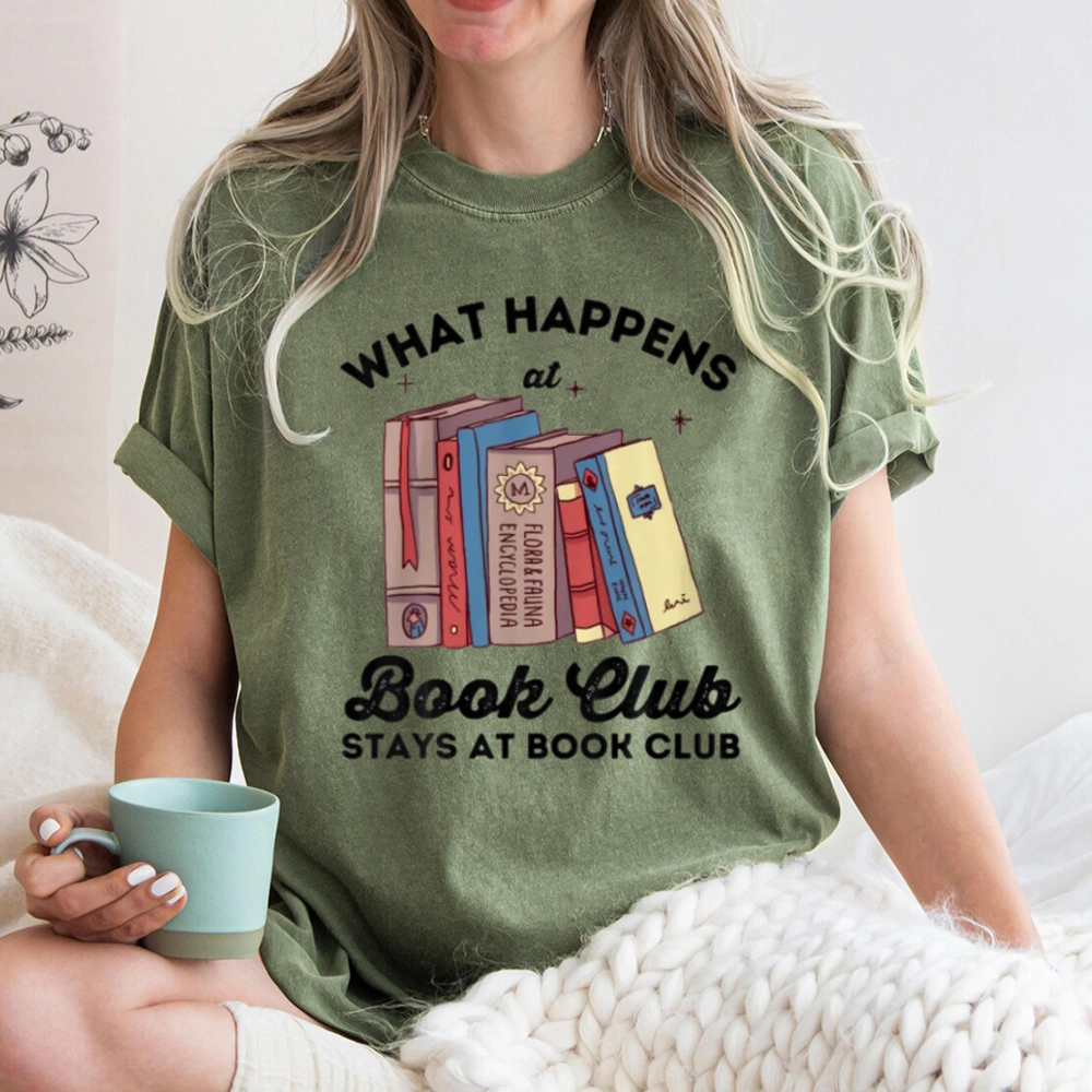 Pagewings Stays At Book Club Book Unisex Washed T-shirt