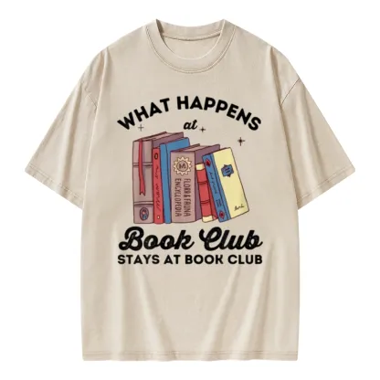 Pagewings Stays At Book Club Book Unisex Washed T-shirt