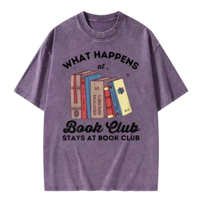 Pagewings Stays At Book Club Book Unisex Washed T-shirt