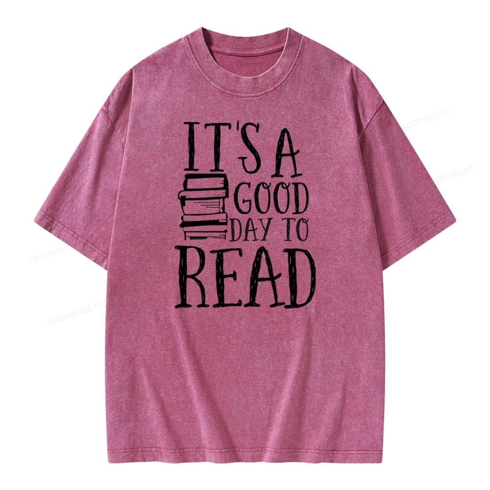 Pagewings It‘s A Good Day To Read Unisex Washed T-shirt