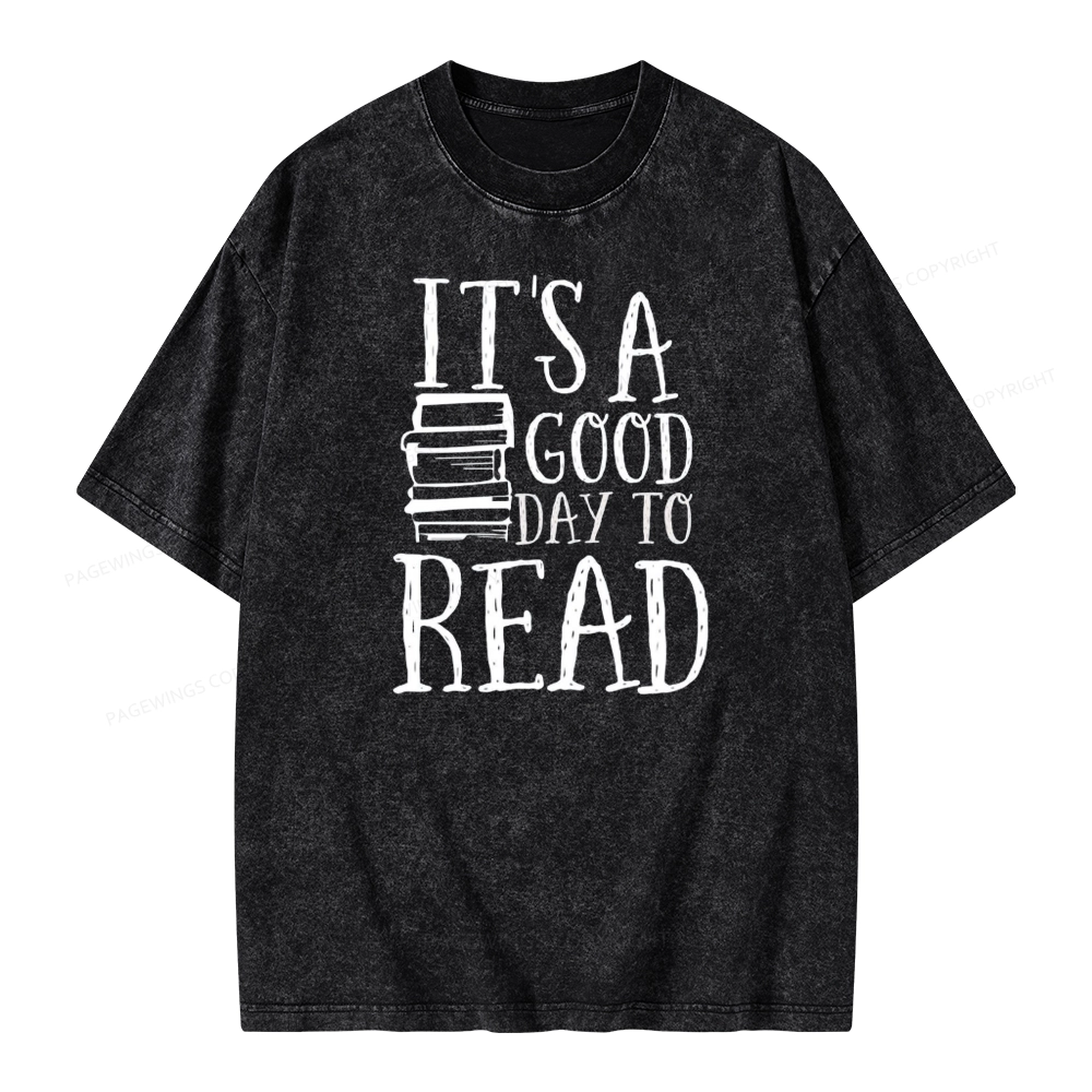 Pagewings It‘s A Good Day To Read Unisex Washed T-shirt