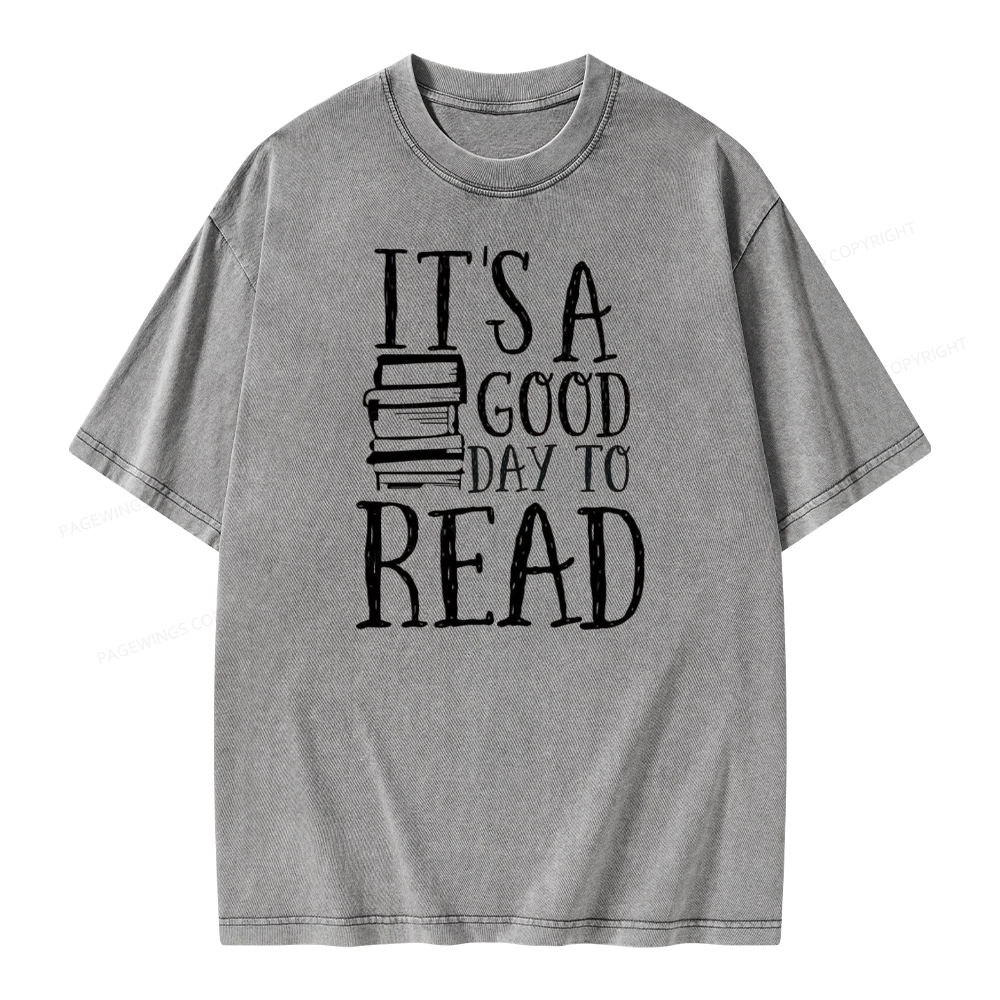 Pagewings It‘s A Good Day To Read Unisex Washed T-shirt