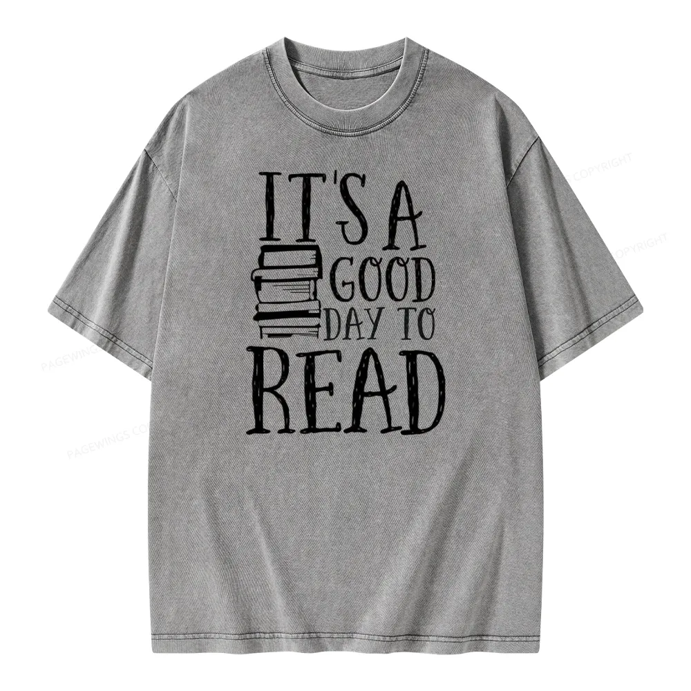 Pagewings It‘s A Good Day To Read Unisex Washed T-shirt