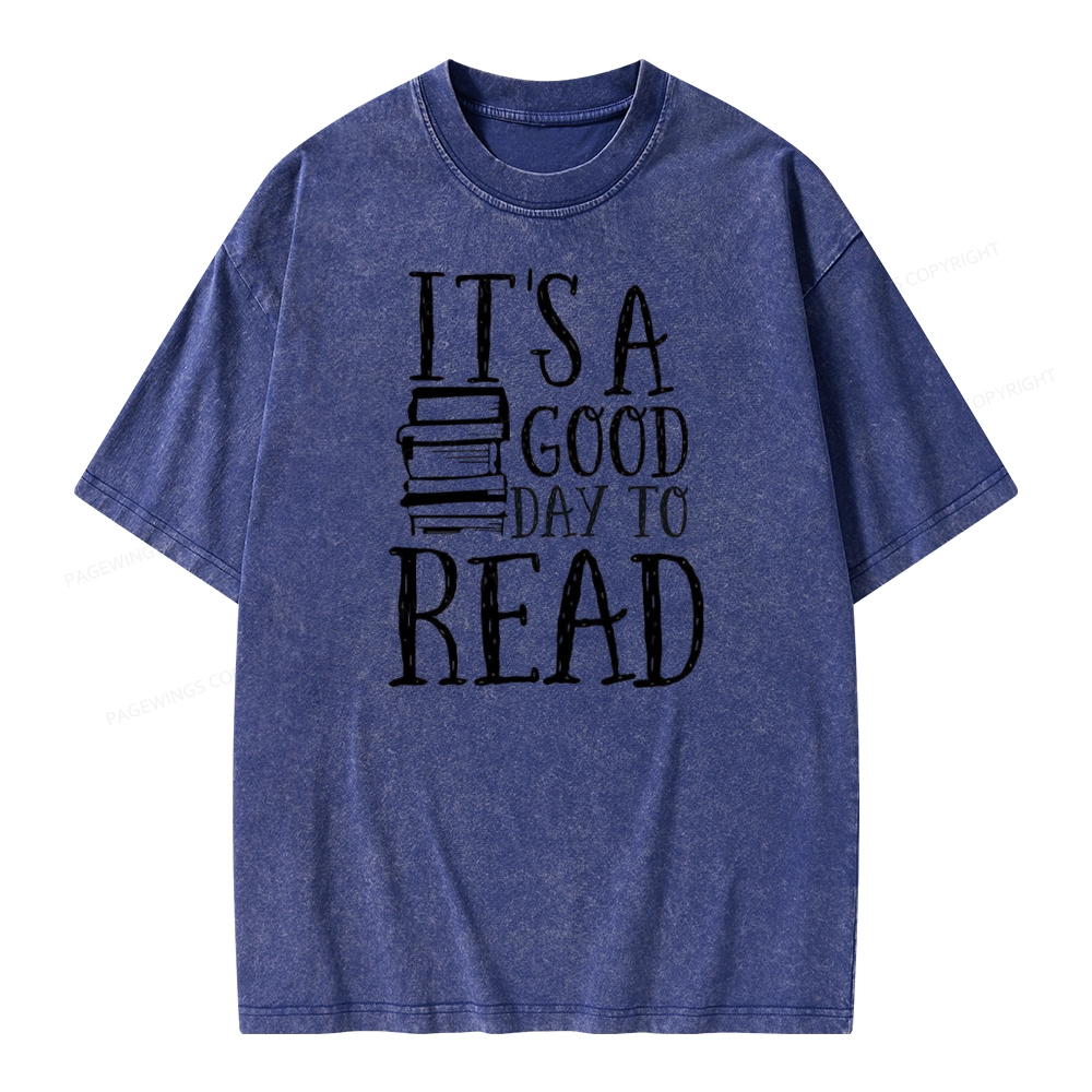 Pagewings It‘s A Good Day To Read Unisex Washed T-shirt