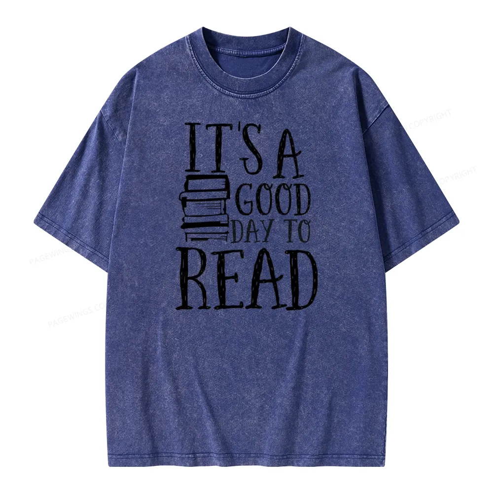 Pagewings It‘s A Good Day To Read Unisex Washed T-shirt