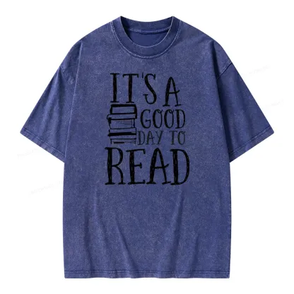 Pagewings It‘s A Good Day To Read Unisex Washed T-shirt