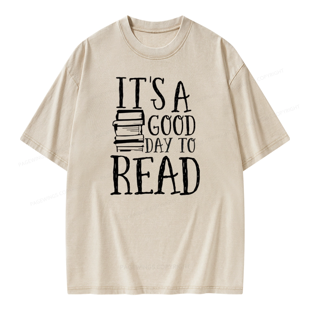Pagewings It‘s A Good Day To Read Unisex Washed T-shirt