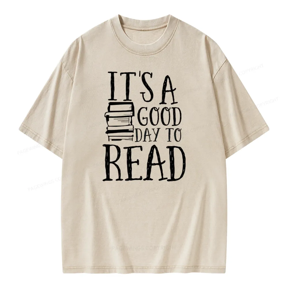 Pagewings It‘s A Good Day To Read Unisex Washed T-shirt