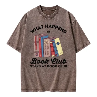 Pagewings Stays At Book Club Book Unisex Washed T-shirt