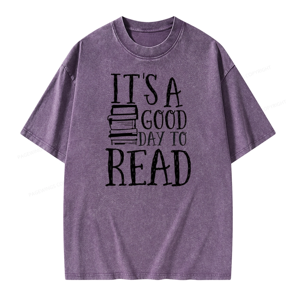 Pagewings It‘s A Good Day To Read Unisex Washed T-shirt