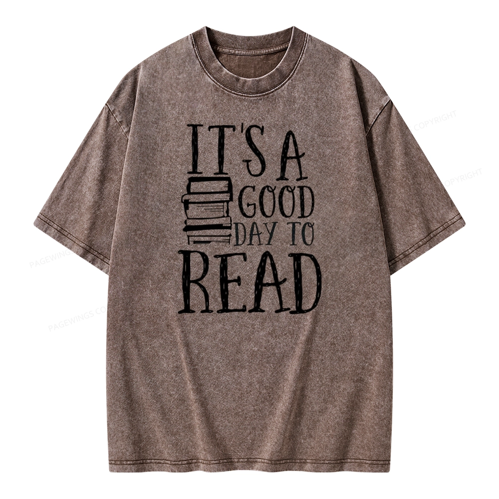 Pagewings It‘s A Good Day To Read Unisex Washed T-shirt