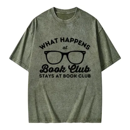 Pagewings What Happens At Book Club Unisex Washed T-shirt
