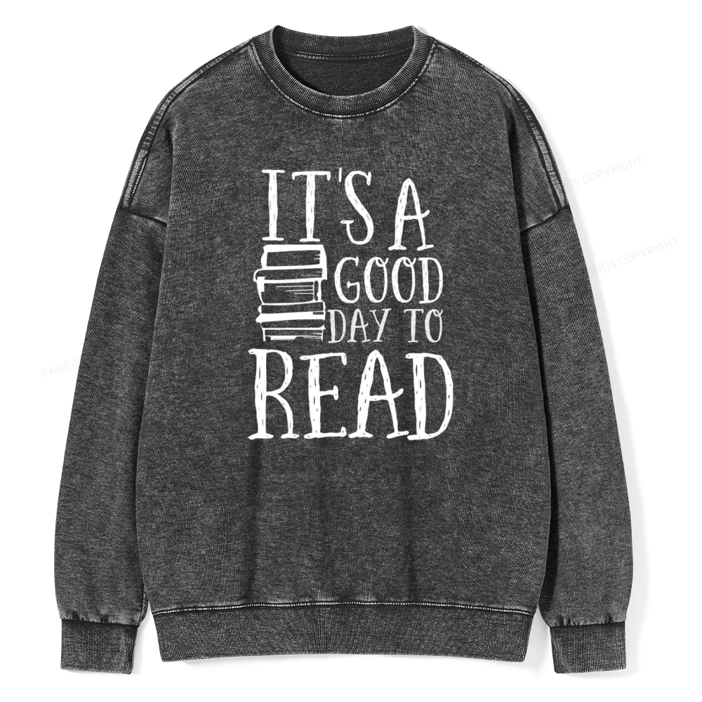 Pagewings It‘s A Good Day To Read Unisex Washed Sweatshirt