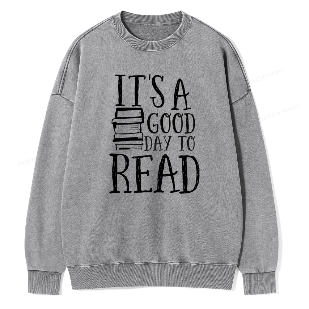 Pagewings It‘s A Good Day To Read Unisex Washed Sweatshirt