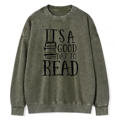 Pagewings It‘s A Good Day To Read Unisex Washed Sweatshirt