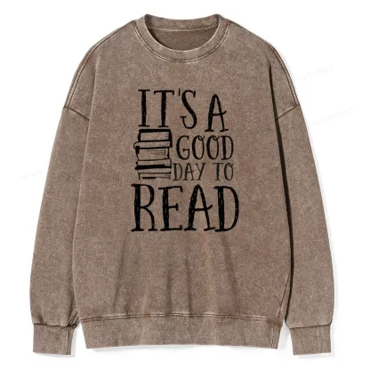 Pagewings It‘s A Good Day To Read Unisex Washed Sweatshirt