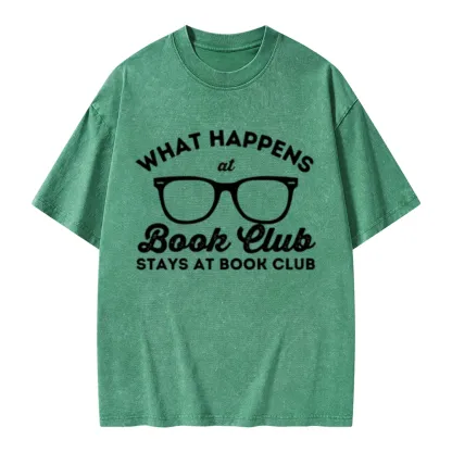 Pagewings What Happens At Book Club Unisex Washed T-shirt