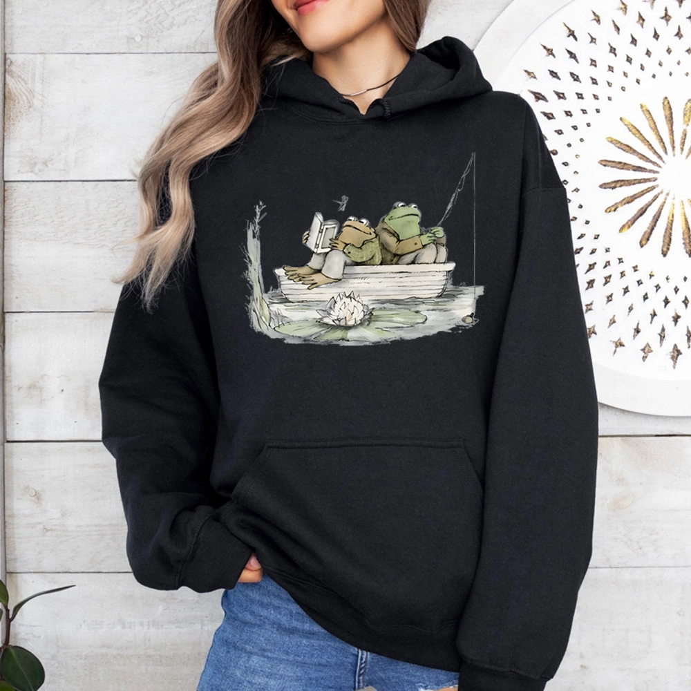 Pagewings Frog Reading Unisex Classic Hoodie