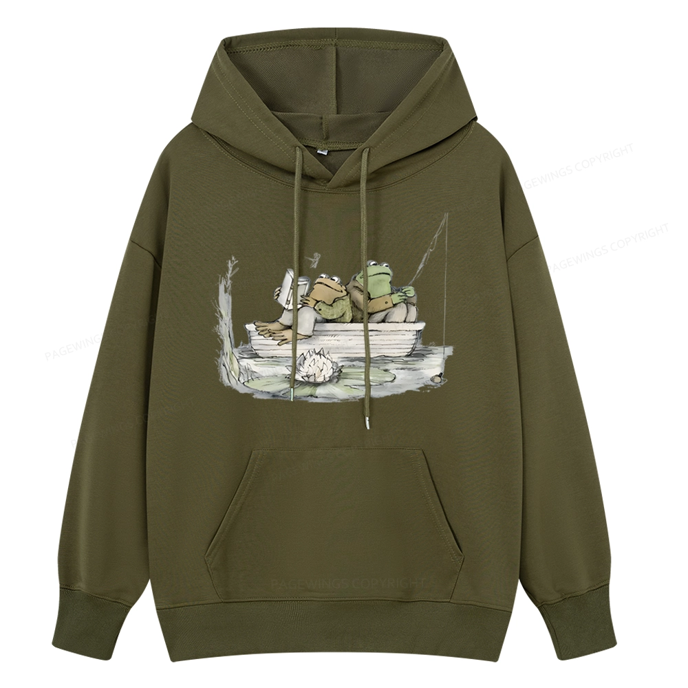 Pagewings Frog Reading Unisex Classic Hoodie