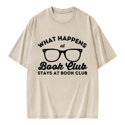 Pagewings What Happens At Book Club Unisex Washed T-shirt