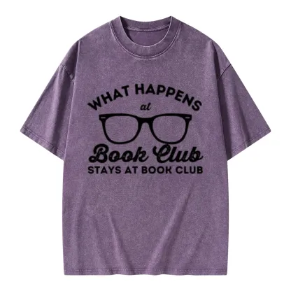 Pagewings What Happens At Book Club Unisex Washed T-shirt