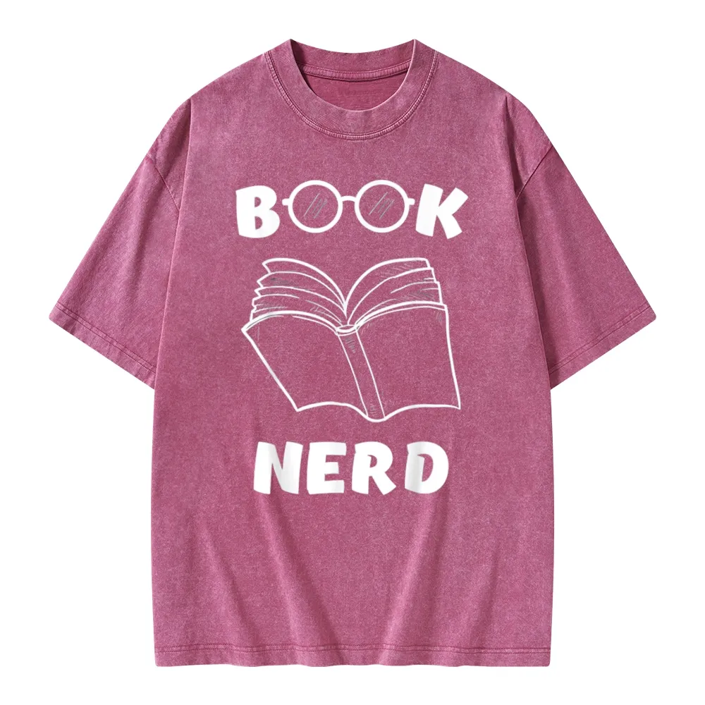 Pagewings Book Nerd Funny Book Unisex Washed T-shirt