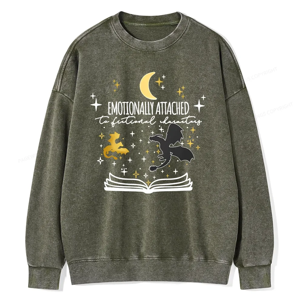 Pagewings Fourth Wing Dragon Rider Unisex Washed Sweatshirt