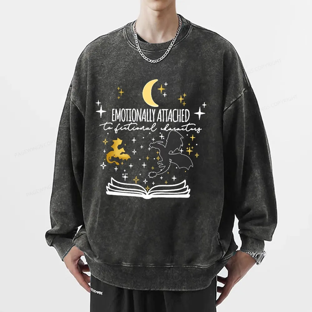 Pagewings Fourth Wing Dragon Rider Unisex Washed Sweatshirt