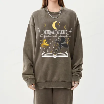 Pagewings Fourth Wing Dragon Rider Unisex Washed Sweatshirt
