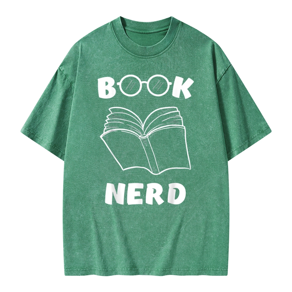Pagewings Book Nerd Funny Book Unisex Washed T-shirt