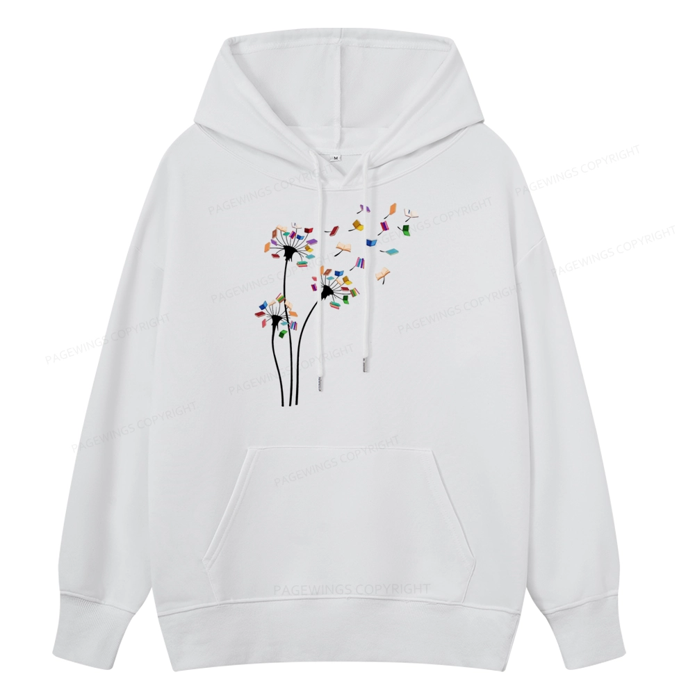 Pagewings Cute Dandelion Books Flower Fly Unisex Classic Hoodie