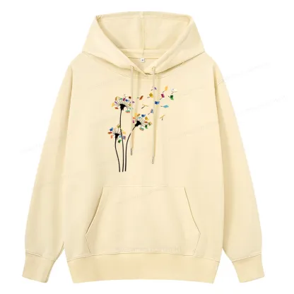 Pagewings Cute Dandelion Books Flower Fly Unisex Classic Hoodie