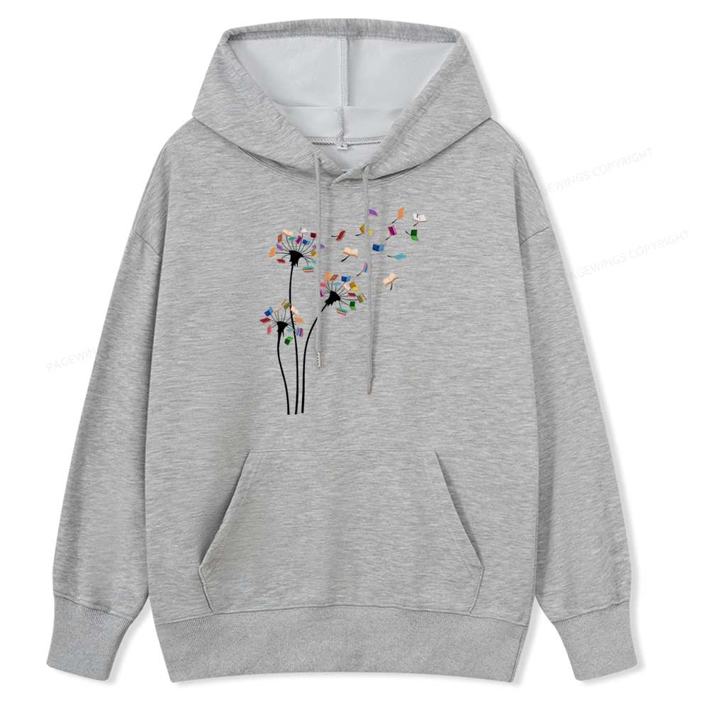 Pagewings Cute Dandelion Books Flower Fly Unisex Classic Hoodie