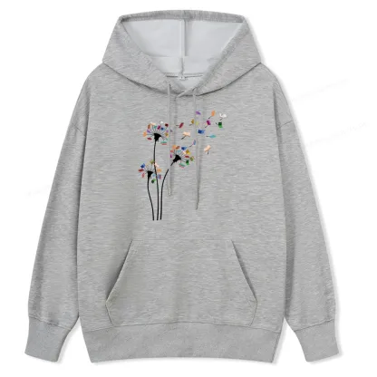 Pagewings Cute Dandelion Books Flower Fly Unisex Classic Hoodie