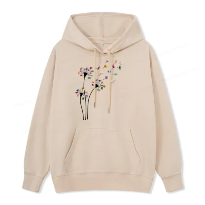 Pagewings Cute Dandelion Books Flower Fly Unisex Classic Hoodie