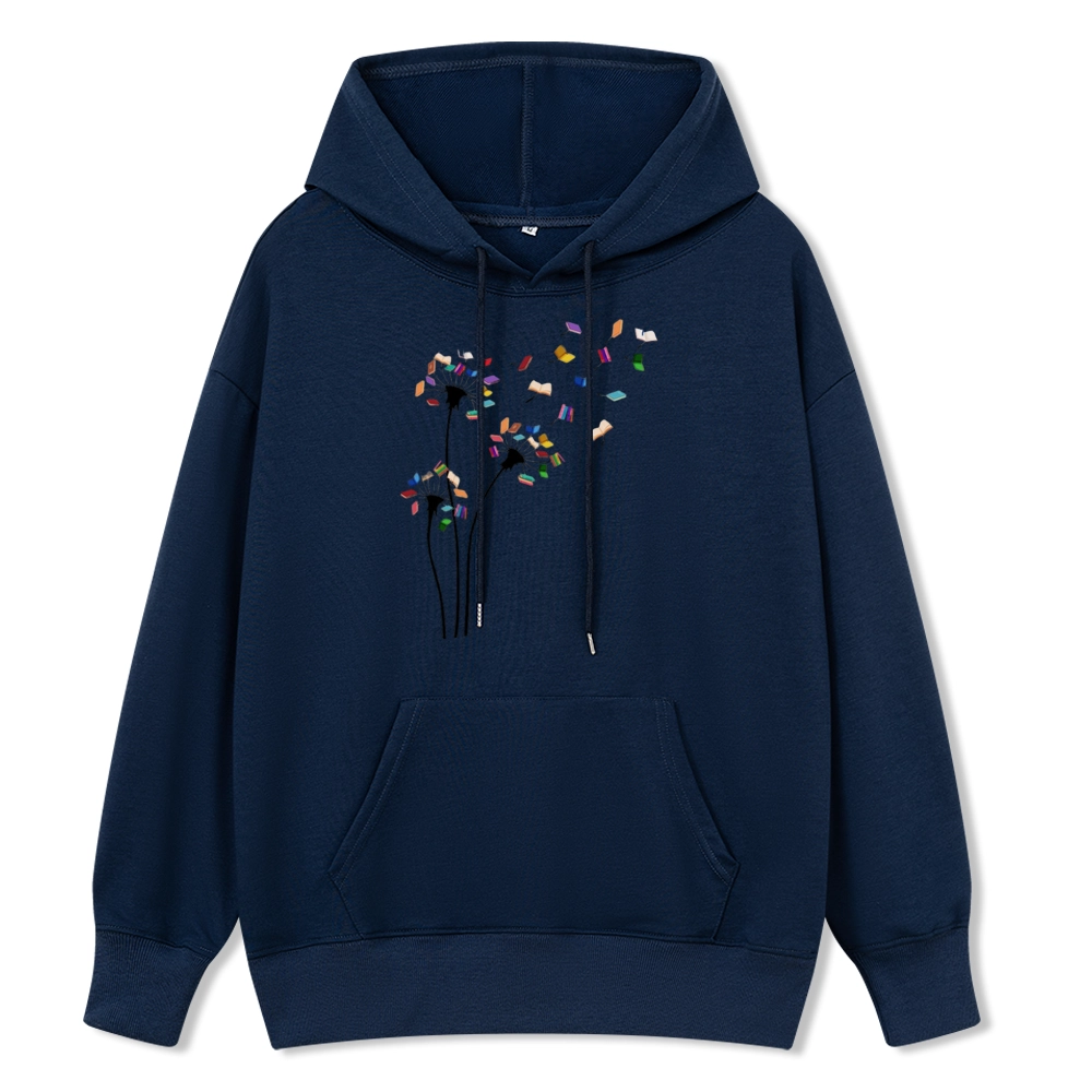 Pagewings Cute Dandelion Books Flower Fly Unisex Classic Hoodie