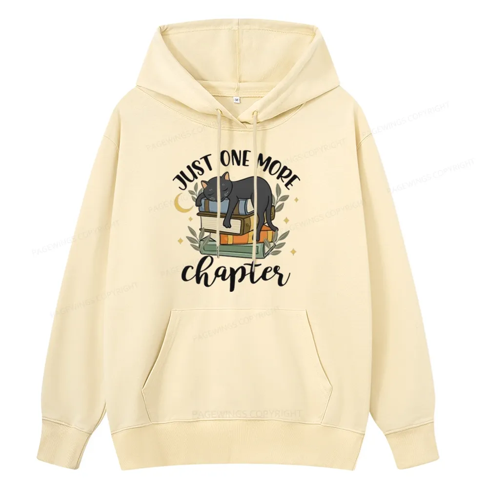 Pagewings Just One More Chapter Adorable Cat Unisex Classic Hoodie