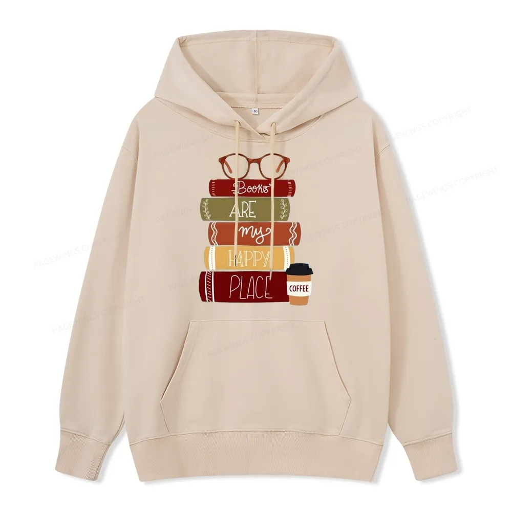 Pagewings Books are My Happy Place Unisex Classic Hoodie