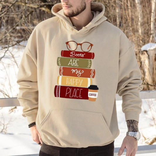 Pagewings Books are My Happy Place Unisex Classic Hoodie