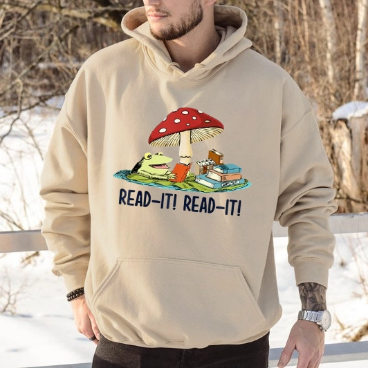 Pagewings Mushroom Read it Book Unisex Classic Hoodie
