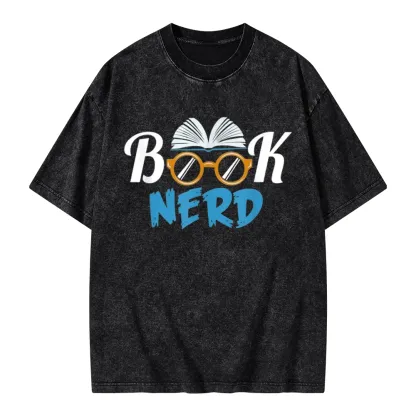 Pagewings Book Nerd Unisex Washed T-shirt