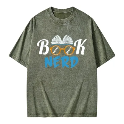 Pagewings Book Nerd Unisex Washed T-shirt