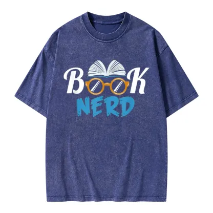 Pagewings Book Nerd Unisex Washed T-shirt