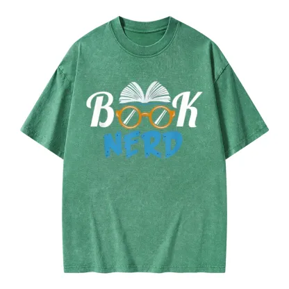 Pagewings Book Nerd Unisex Washed T-shirt