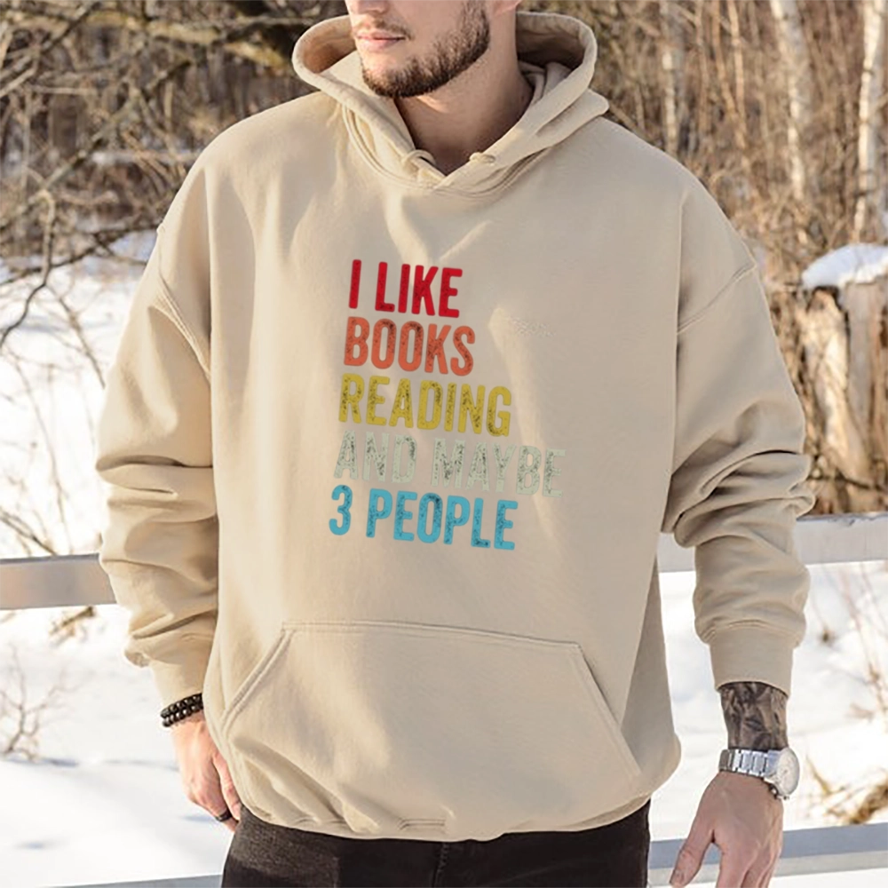 Pagewings I Like Books Reading And Maybe Three People Unisex Classic Hoodie