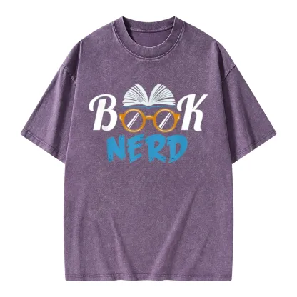 Pagewings Book Nerd Unisex Washed T-shirt