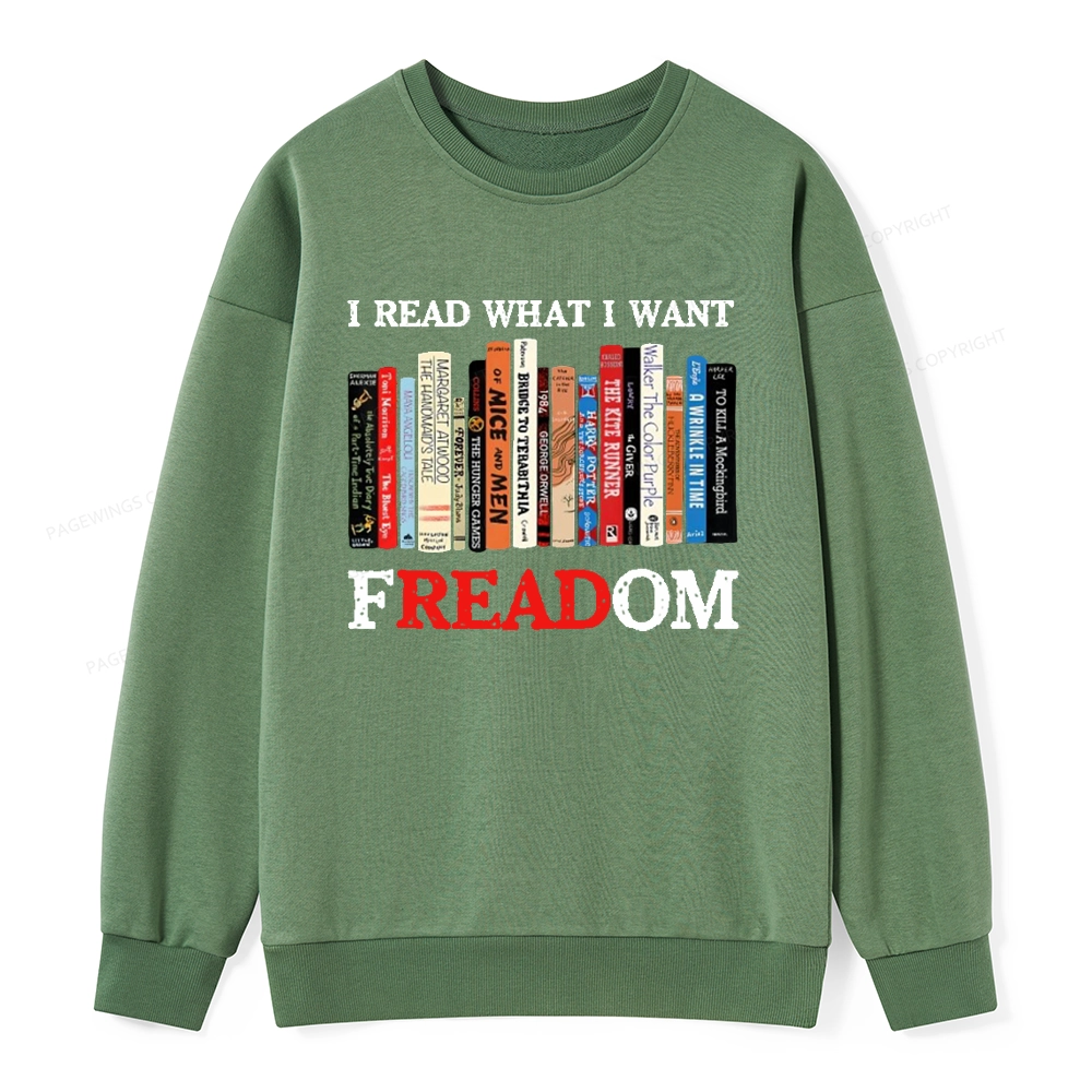 Pagewings I Read What I Want Banned Books Unisex Classic Sweatshirt