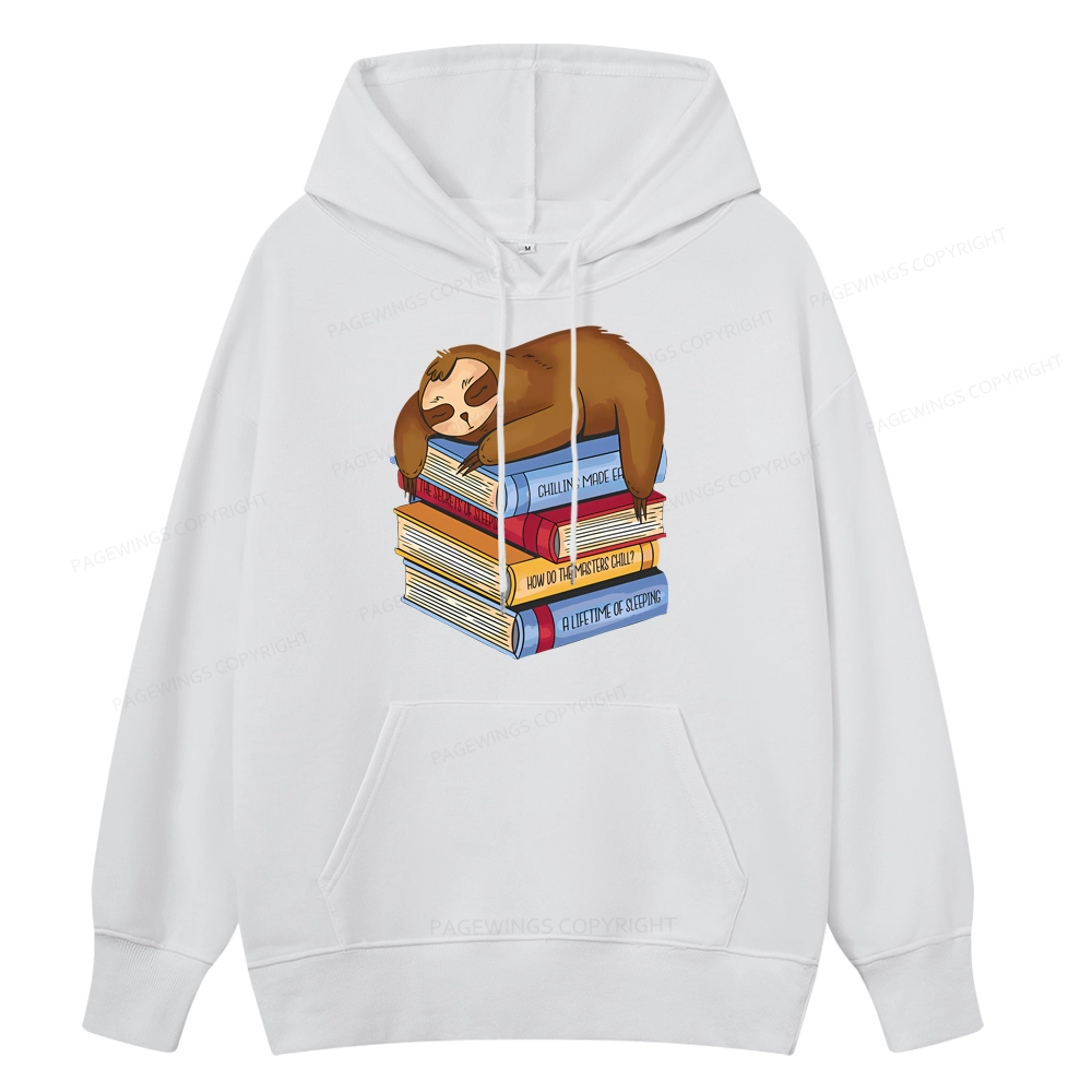 Pagewings Sloth And Book Unise Classic Hoodie